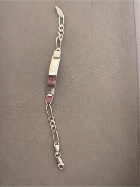 Children's Sterling-Style ID Chain Bracelet in Silver